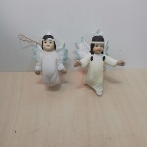Vintage HOL 1994 Angel Figurines Native American Inspired Christmas Ornaments
